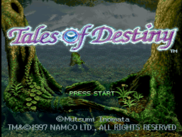 Tales of Destiny title screen for Playstation